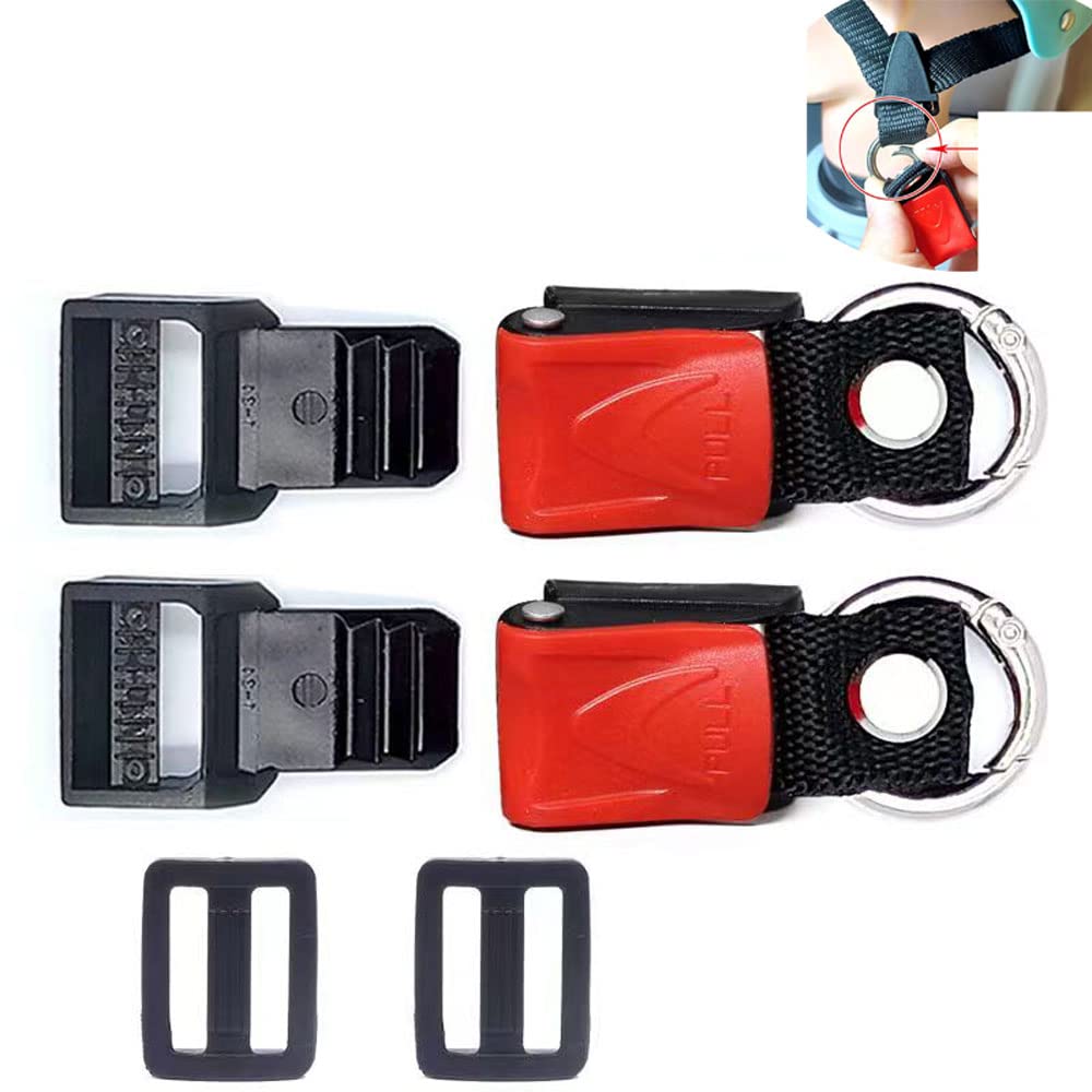 Yehveh 2 Set Helmet Quick Release Buckle Kit Replacement Speed Clip Ratcheted Pull Lock With Spring O Rings Carabiner Chin Strap Adapter Easy To Install Without Removing D-Ring Straps Snap